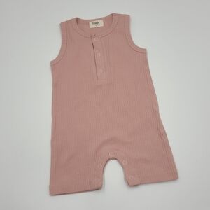 NEW Blush Lotus baby girl blush ribbed romper size 3-6 months